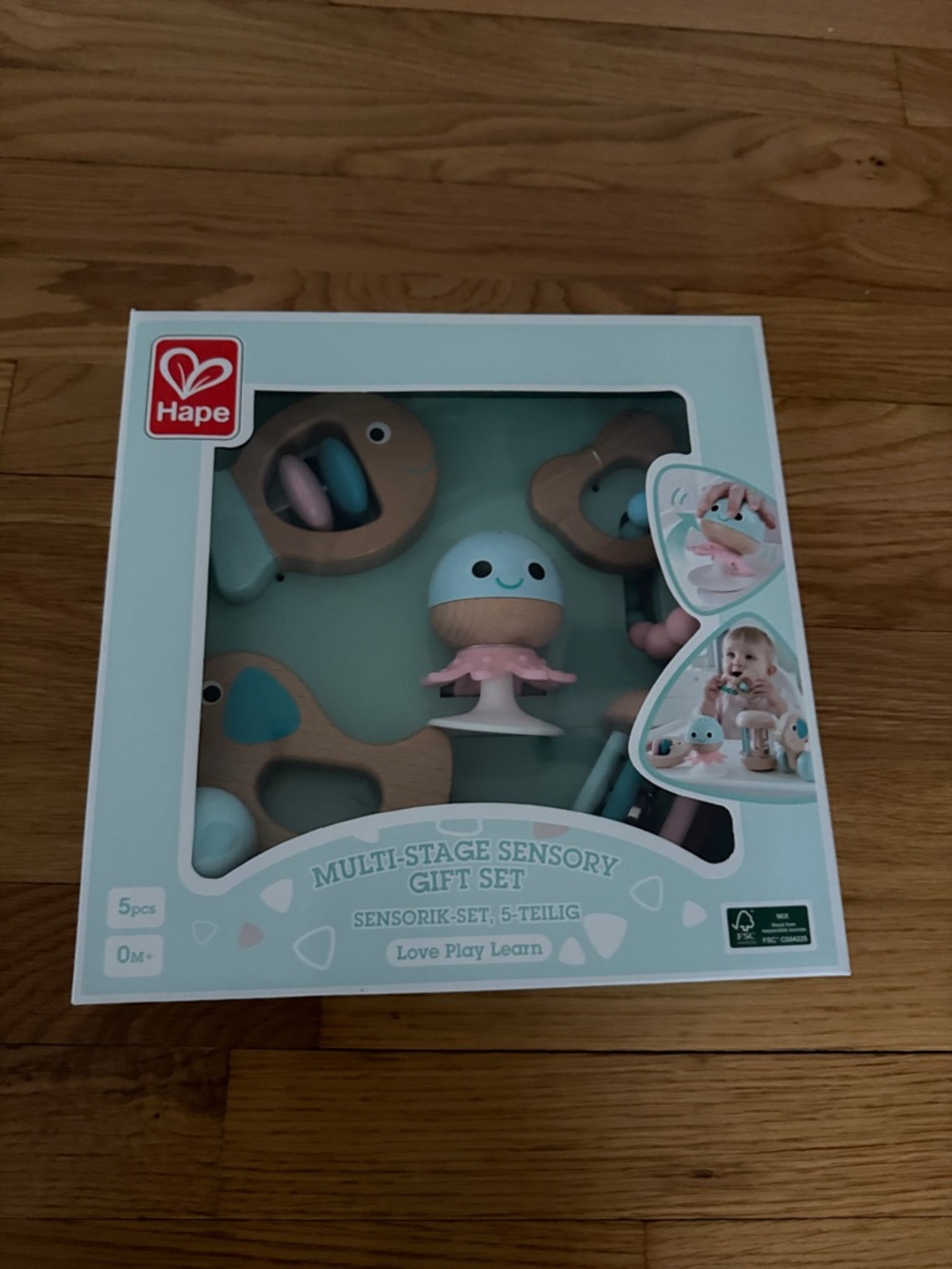 Hape Multi-Stage Sensory Gift Set - Mint/Pink